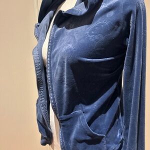 Hello Kitty Blue Velour Zip-Up Hoodie